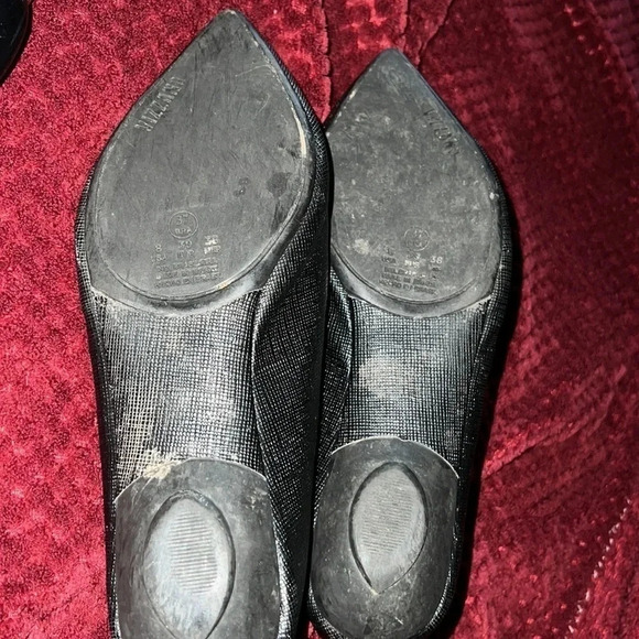 Vizzano black shiny embossed Lizard leather  pointy toe Flats Sz 37 - Picture 8 of 16